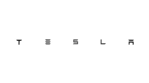 Lettrage Tesla en noir mat